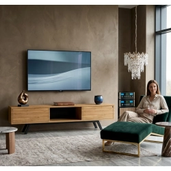 Szafka RTV-37 Drewno Lite Dąb Loft Lakier Rozmiary od 100 cm do 200 cm PREMIUM